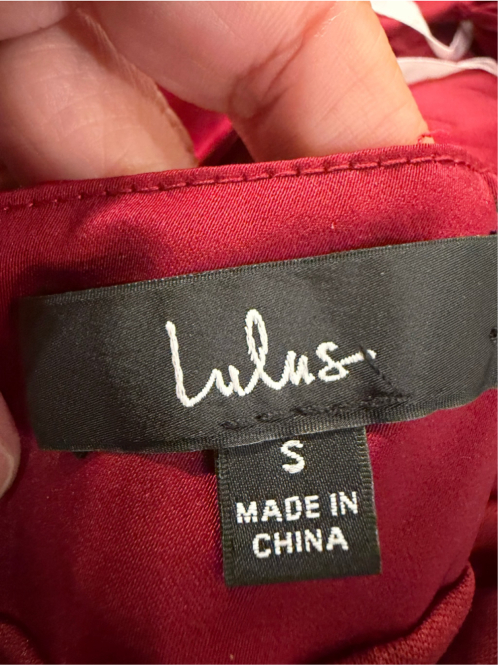 Lulus Women Burgundy Red Satin Halter Wrap Skater Cocktail Dress Size Small EUC - Picture 7 of 11